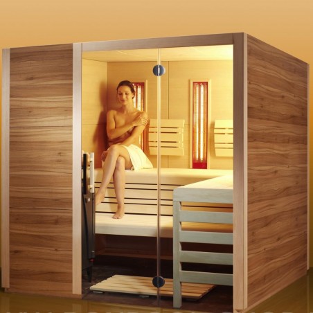 Linea Design Sauna-Linea Variante 1: BxTxH 210 x 180 x 200 cm finnische Sauna 7,5kW