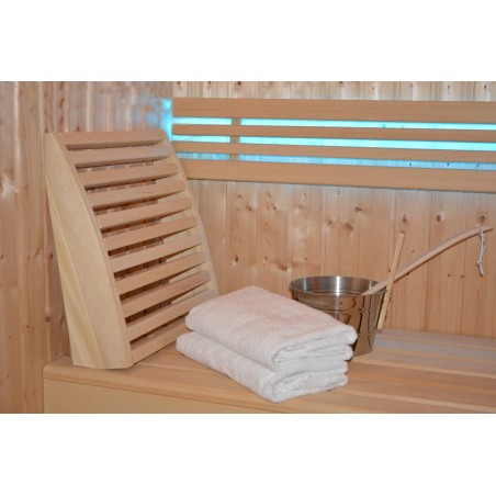 Sauna Rückenlehne aus Abachiholz verstellbar
